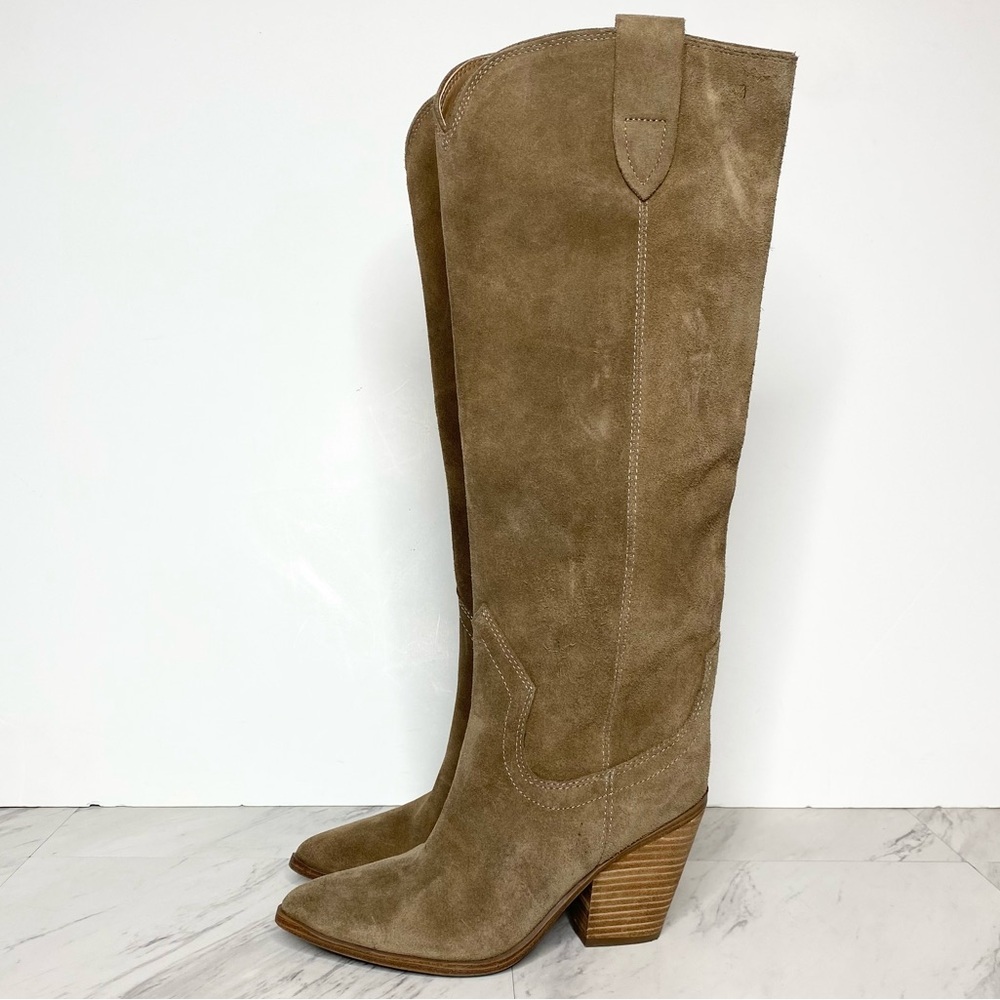 Blondo Wylde Pointy Toe Suede Heeled Tall Boot 5 1/2